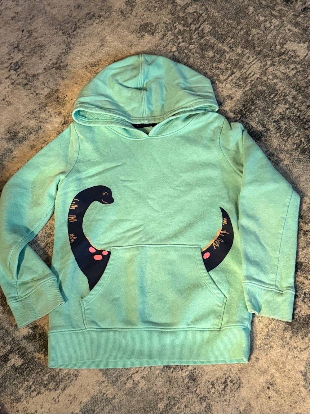 Cat & Jack Mint Green Girls' Hoodie with Dinosaur Pocket - Picture 2 of 3